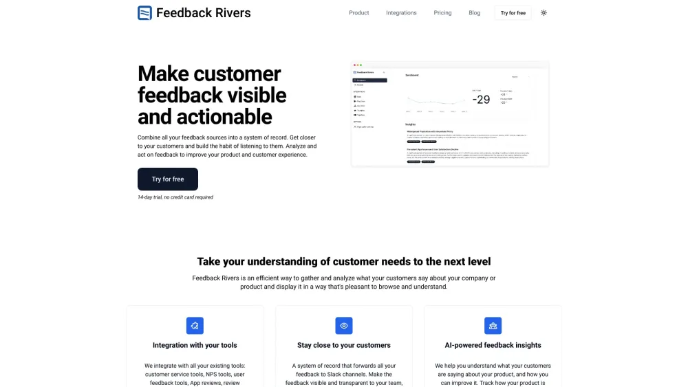 Feedback Rivers: Visible & Actionable Customer Feedback Solutions