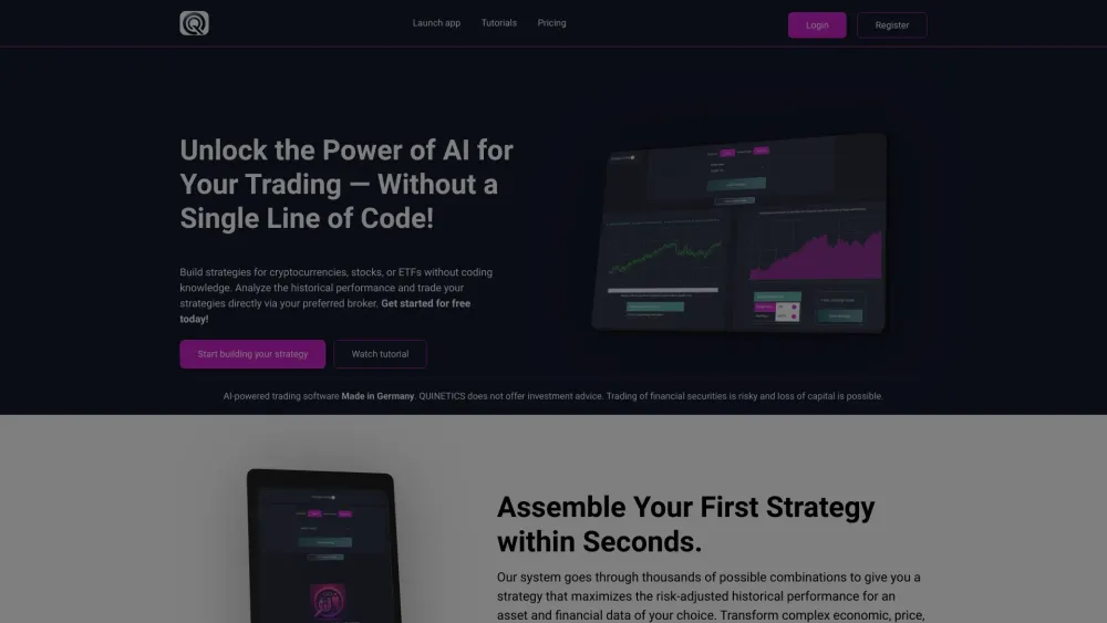 QUINETICS: Create, Test & Execute AI-Based Trading Strategies