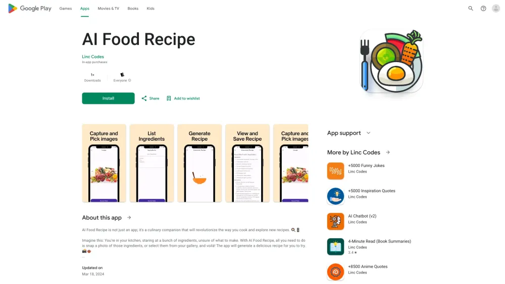 AI Food Recipe: Capture Images, List Ingredients, Get Recipes Instantly