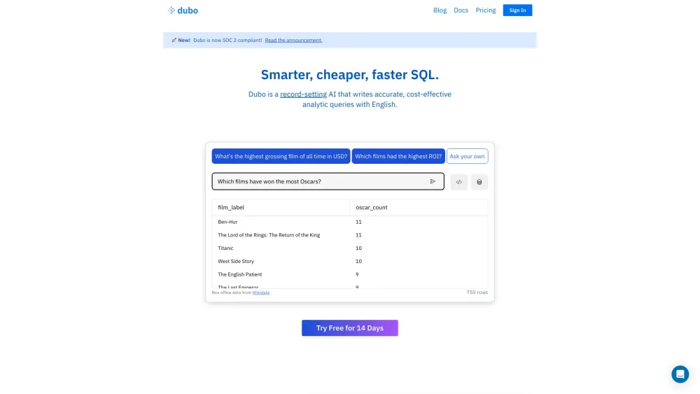 Dubo Analytics: AI SQL Editor - Copilot and Chat Features