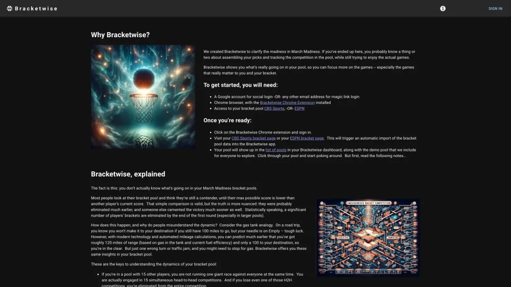 Bracketwise: Simplify March Madness, Gain Insights on Pool Standings