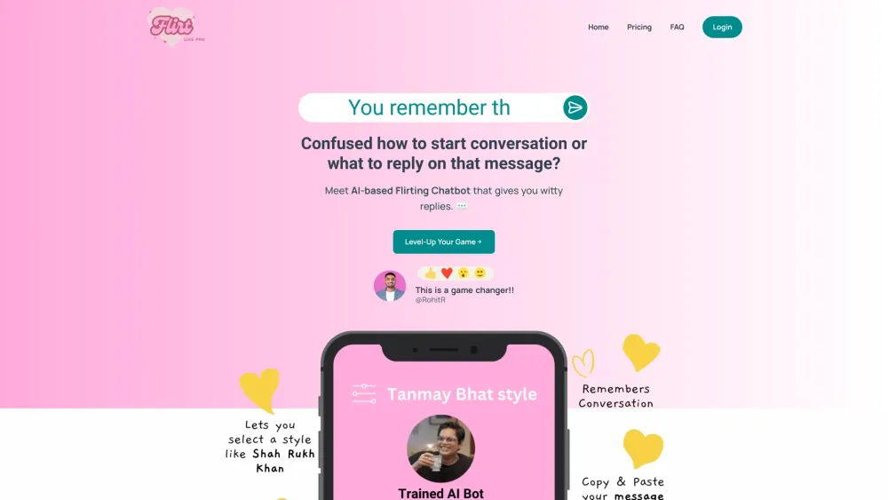 FlirtLikePro: AI Flirting Chatbot with Witty Reply Generation