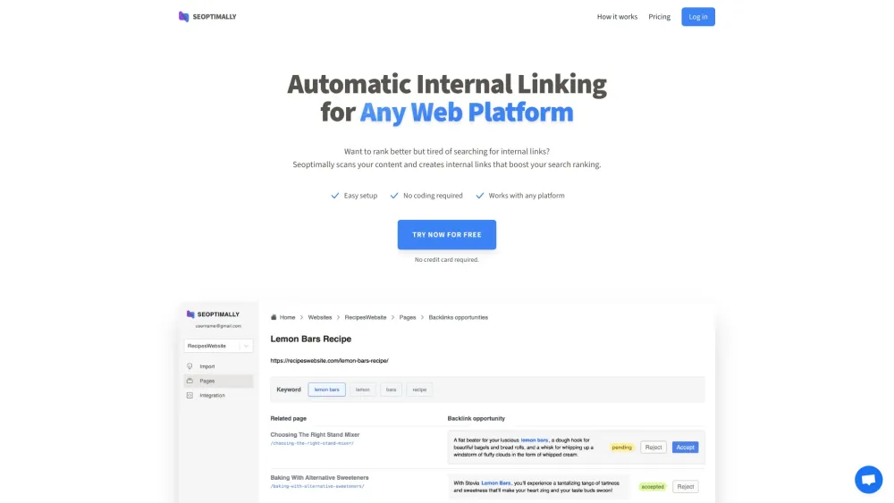 Seoptimally: Automated Internal Linking Tool for Any Website Platform