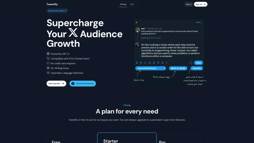 Tweetify: AI-Driven Chrome Extension for Explosive Social Media Growth