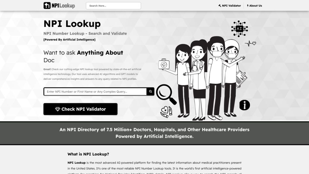 NPI Lookup: AI-Powered US Healthcare Provider Info Platform