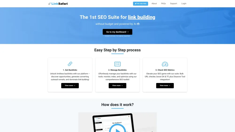 LinkSafari: AI-Powered SEO Suite for Effortless Link Building