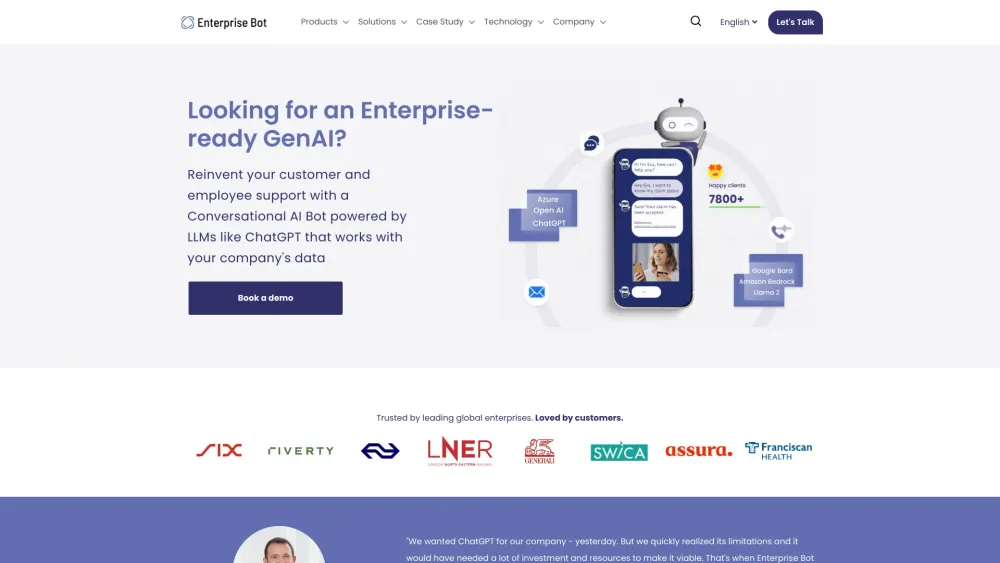 Enterprise Bot: Efficient Conversational Automation for Enterprises