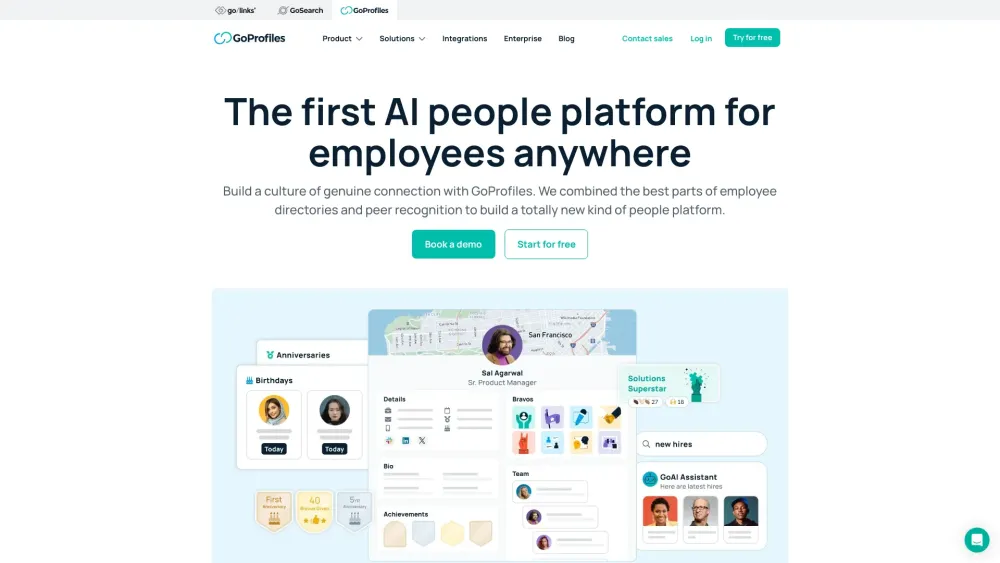 GoProfiles: Team Hub for Connections, Wins & Culture Boosting AI