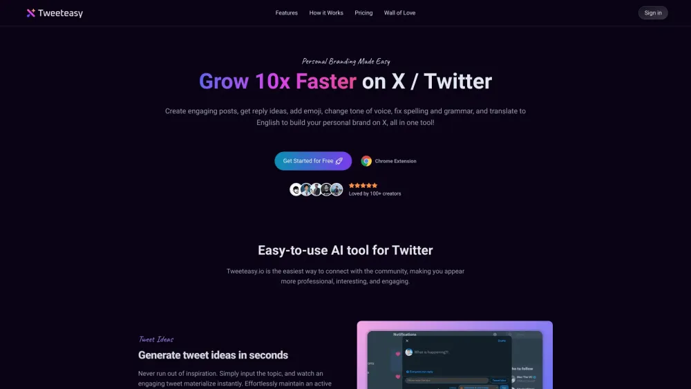 Tweeteasy: Smart Tweet Ideas, Boost Impact, Improve in Seconds