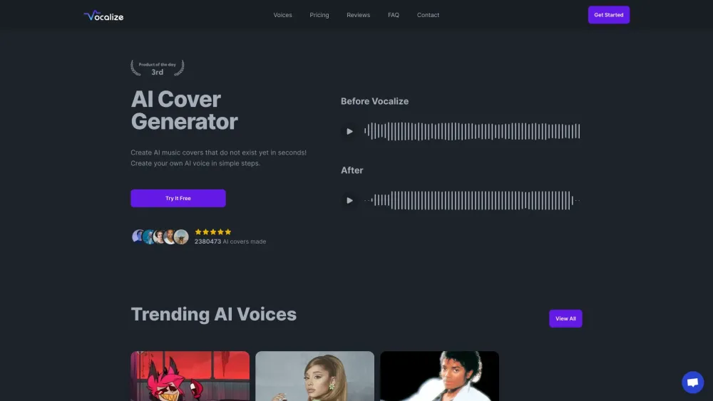 Vocalize: AI Music Covers & Text-to-Speech with Favorite Voices