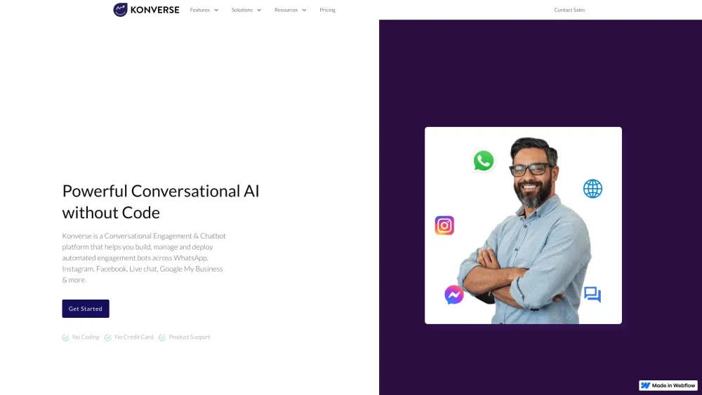 Konverse AI: Powerful No Code Multichannel AI Chatbot Solution