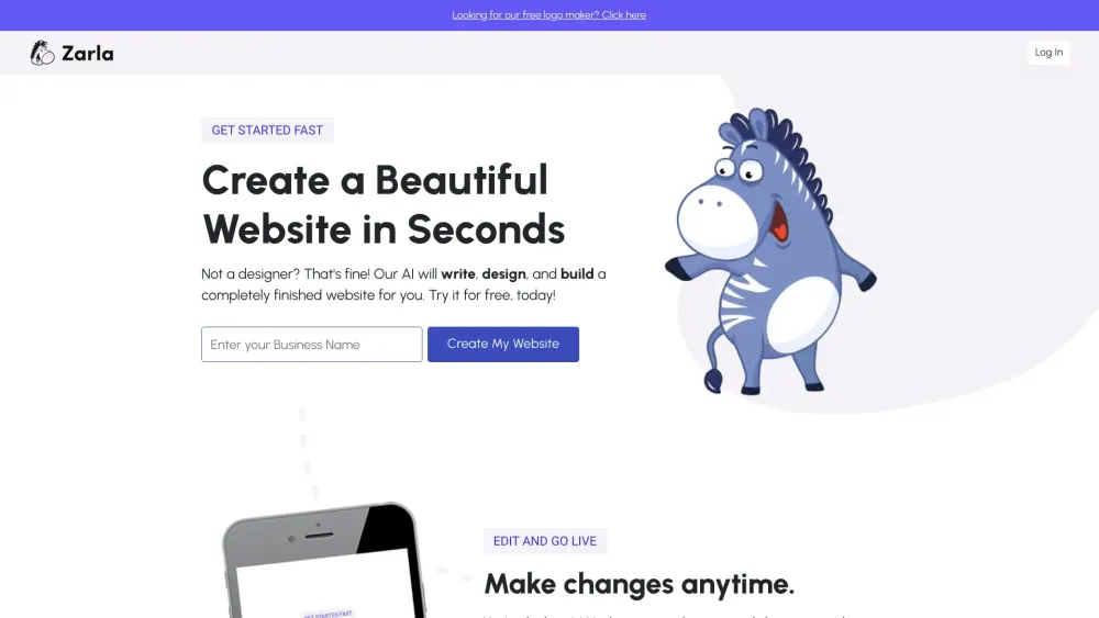 Zarla AI Website Builder: Create Your Website 100x Faster