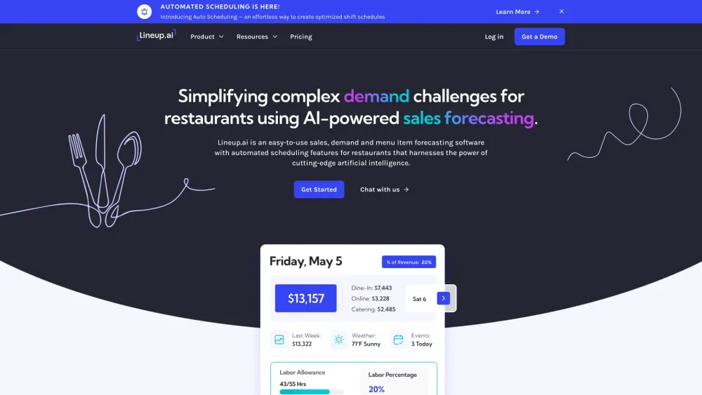 Lineup.ai : AI-Powered Restaurant Forecasting & Analytics Software