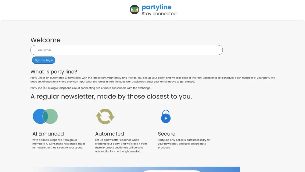 PartyLine: AI Newsletter Automates Updates From Family & Friends