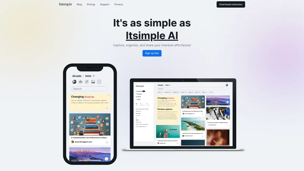 Itsimple : Capture, Organize and Share Your Interests Effortlessly