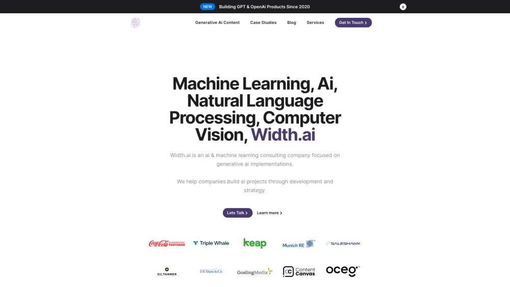 Width.ai: AI and Machine Learning Consulting Services Expertise