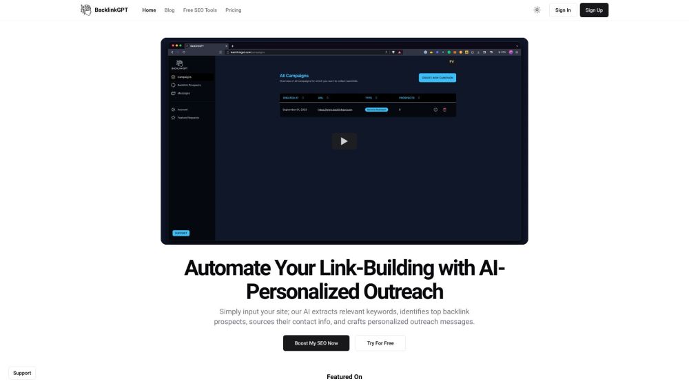 BacklinkGPT: AI-Powered Link-Building & Personalized Outreach Tool