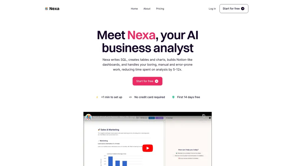 Nexa: AI Analyst for SQL, Chart Creation, Efficient Dashboards