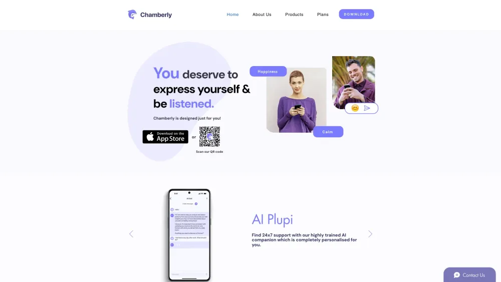 Chamberly: Mental Health, Venting & Personalized AI Support App