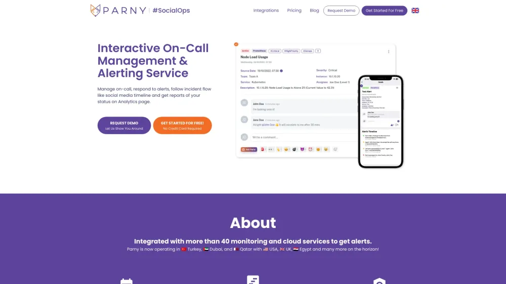 Parny: AI-Powered On-Call Management & Monitoring Alerts Service