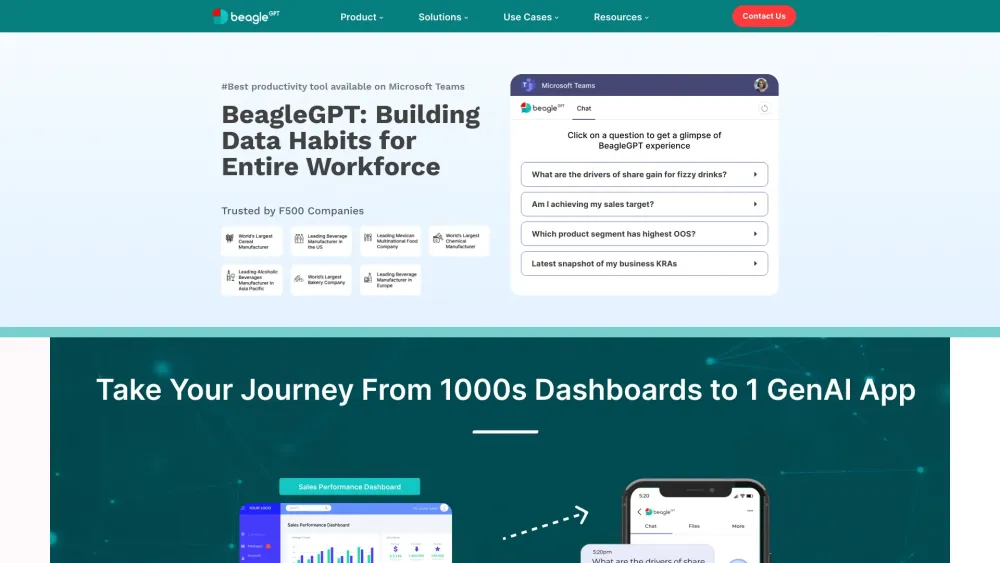 BeagleGPT: GenAI Data Analytics App on MS Teams for Easy Insights