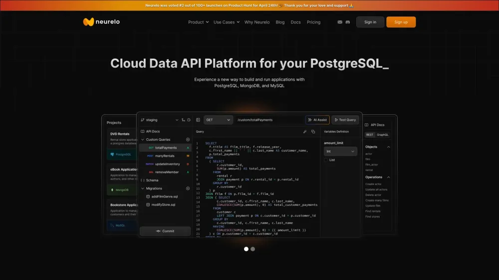 Neurelo: AI APIs, GitSchema & Observability for Databases