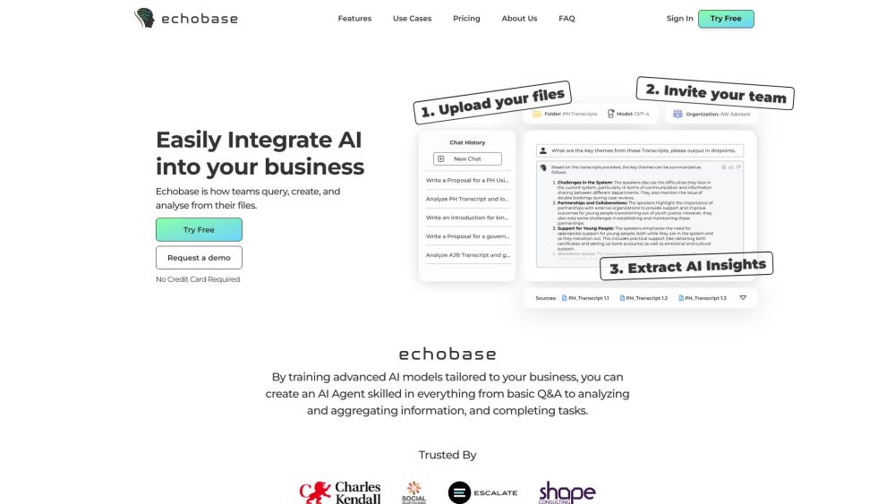 Echobase : Effortless AI Integration for Your Business Growth