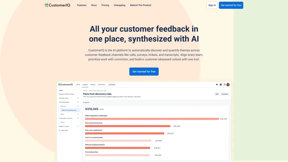 CustomerIQ: AI for Feedback Analysis & Revenue Acceleration