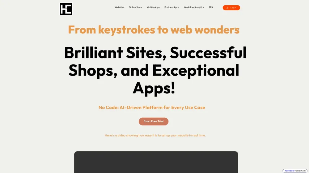 Humble Code: AI-Powered Website & Ecommerce Creation Made Easy