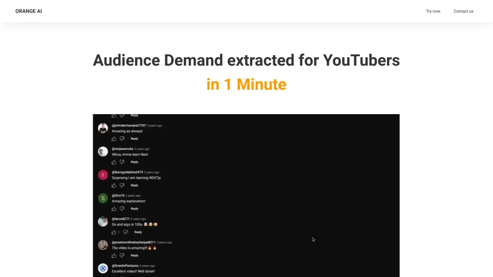 Orange AI: Extract Audience Demand from YouTube Comments in 1 Minute