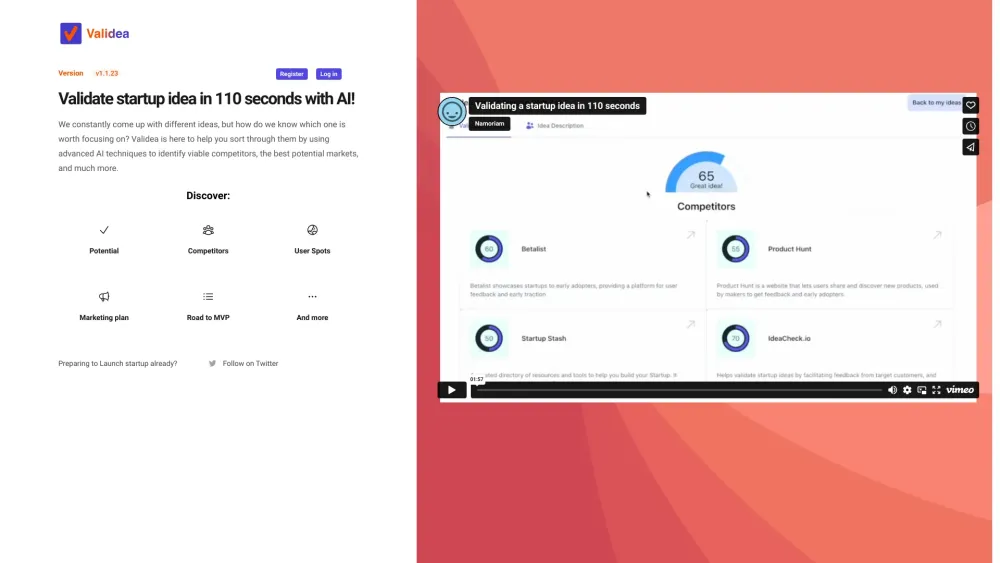 Validea: Validate Startup Ideas in 110 Seconds with AI Validator