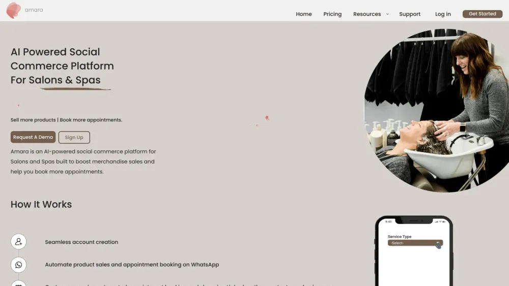Amara: AI-Powered Sales & Booking Platform for Salons and Spas