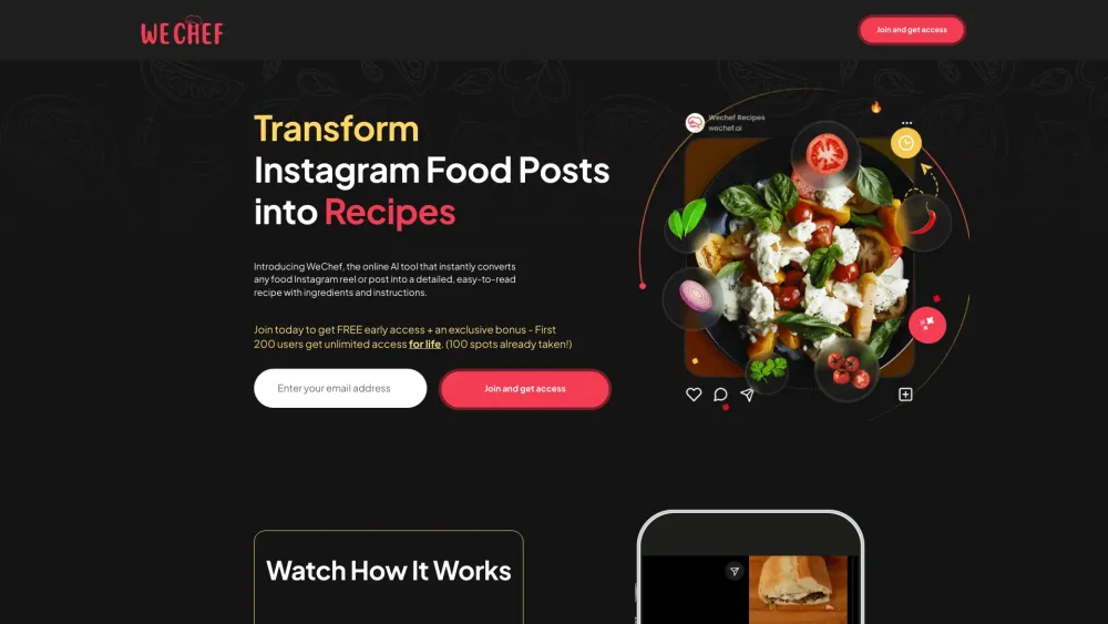 WeChef.ai: Transform Instagram Posts into Easy-to-Read Recipes