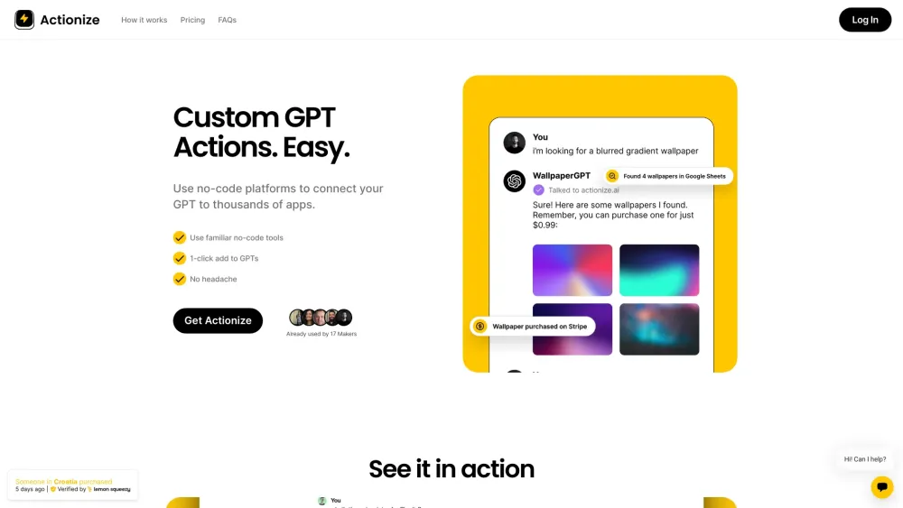 Actionize: Custom GPT Actions, No-Code Tools, Zapier Integration