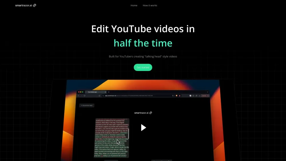 Smartrazor: Automated Editing for YouTubers - Halve A-Roll Time