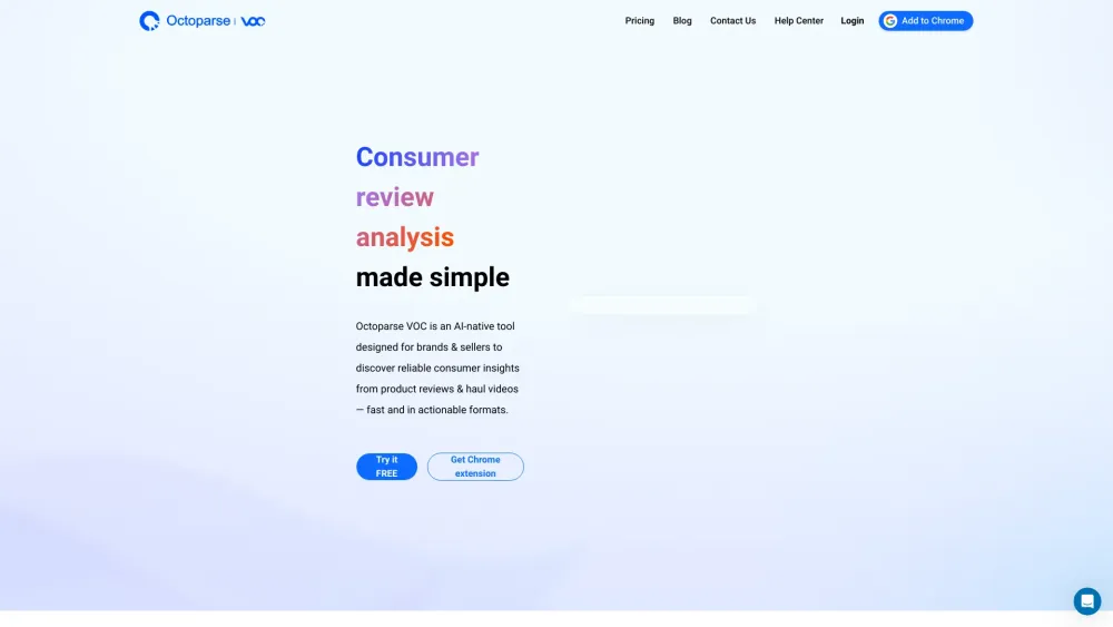 Octoparse VOC: AI-Powered Customer Voice & Review Analysis for E-commerce