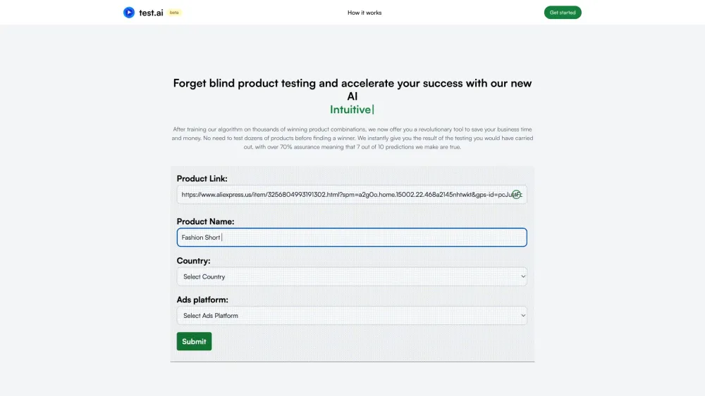 Test.ai : Winning Prediction Tool Powered by Artificial Intelligence