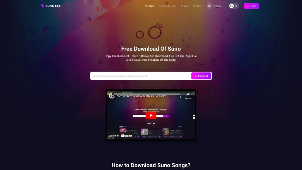 Suno-Top: Fast Free Downloader for Suno AI Songs, MP3 & Lyrics