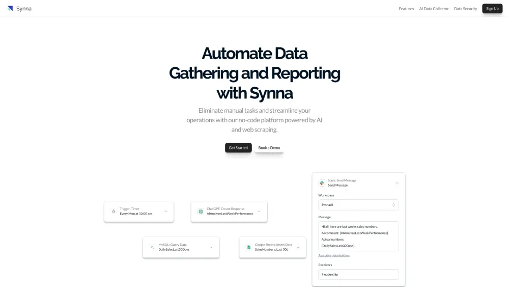 Synna.Ai: No-Code AI for Effortless Report Automation & Updates