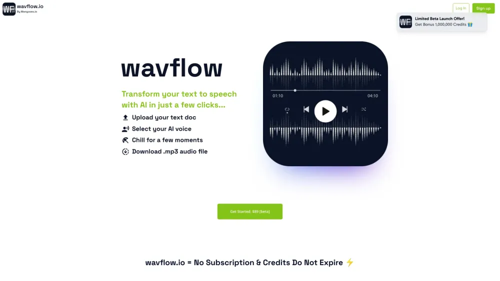 WavFlow: Effortless Text-to-Speech for Creators, Businesses, Devs