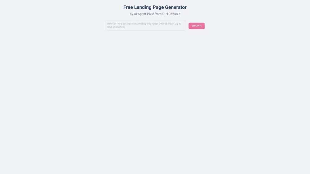 GPTConsole: Free Tool for Professional Single-Page HTML Landing Pages