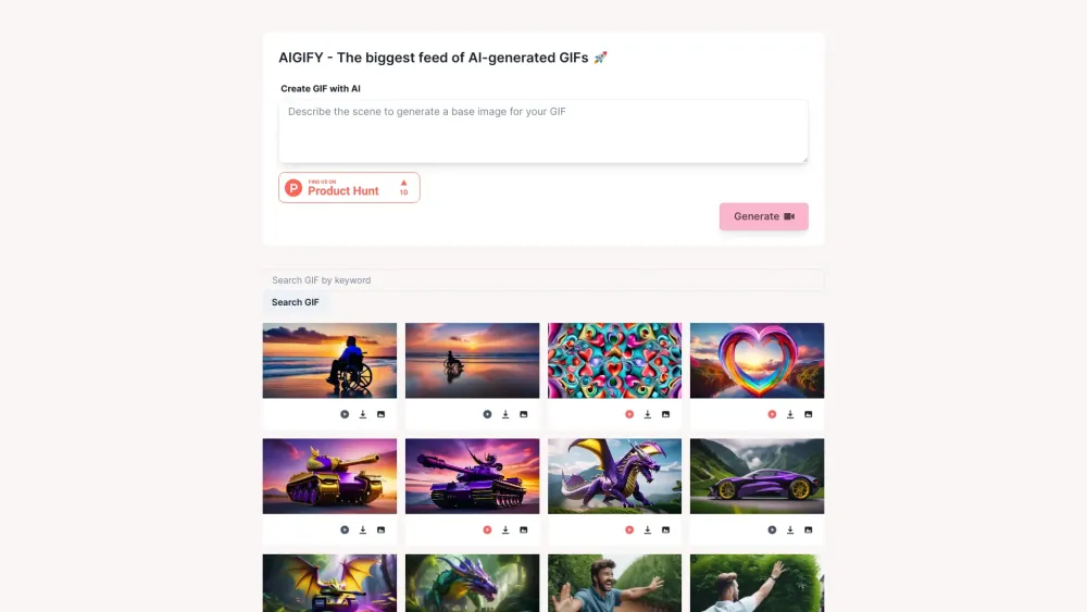 AIGIFY: Database & Search Engine for AI-Generated GIFs