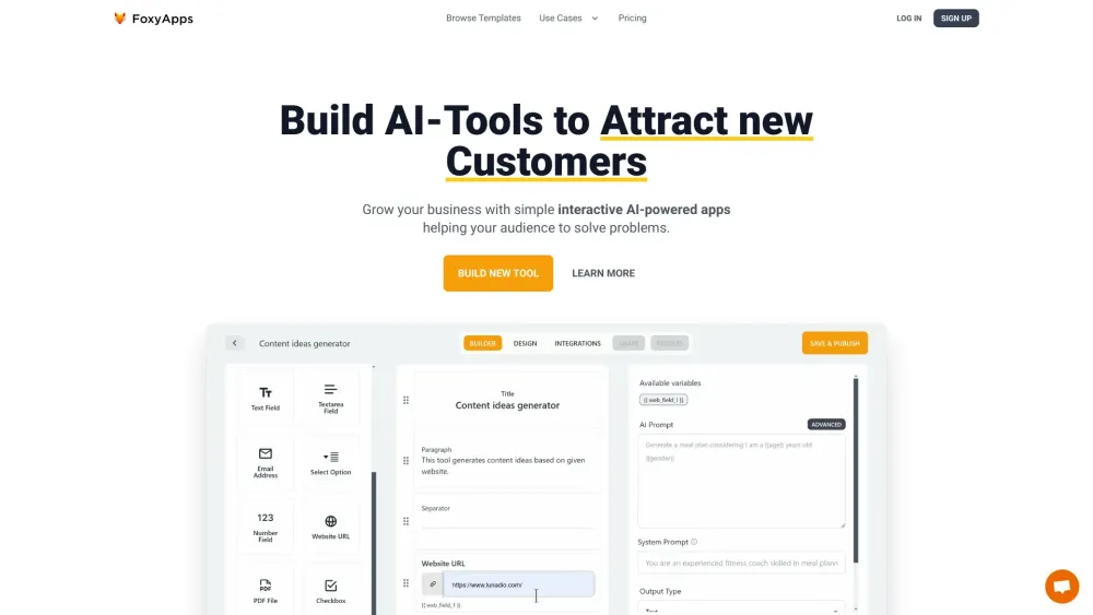 'FoxyApps: AI Tool for SEO Boost, Lead Generation & Quick Validation'