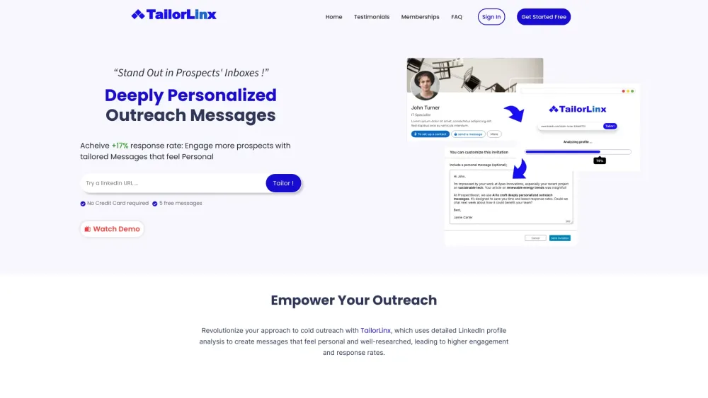 TailorLinx: AI & Sales Psychology for Personalized Outreach Messages