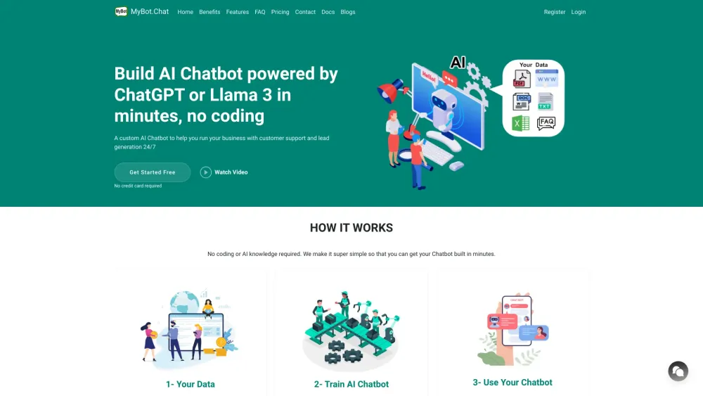 MyBot.Chat : AI Chatbot Creator for Support and Lead Gen