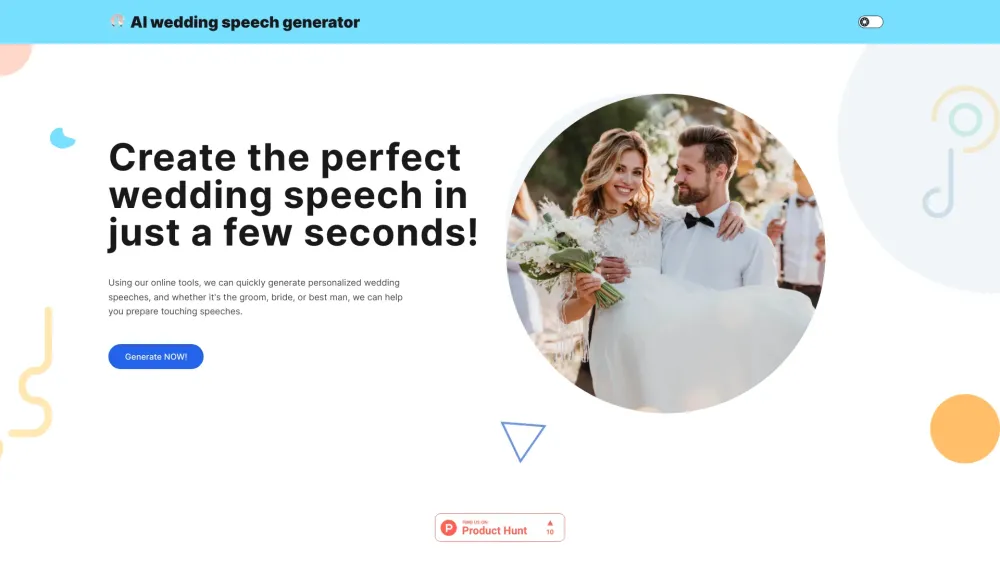 AI Wedding Generator: Swift Personalized Wedding Speech Tool