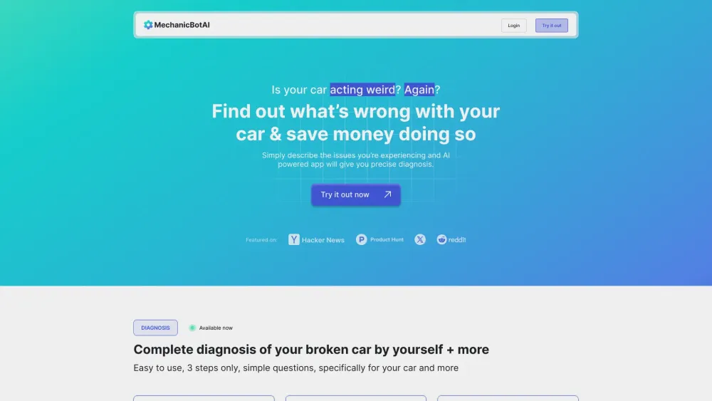 MechanicBotAI: AI Car Diagnosis & Problem Solver – Save Time & Money