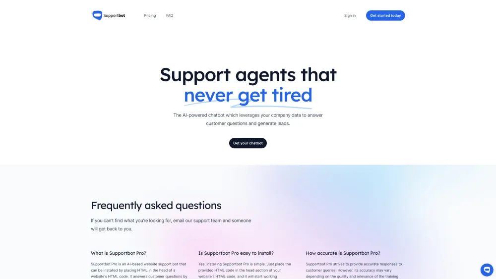 Supportbot Pro: AI-Powered, Customizable, Secure Website Support