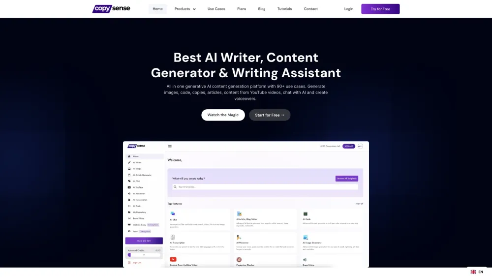 Copysense AI: Generate Images, Code, Articles & Voiceovers in Real-Time