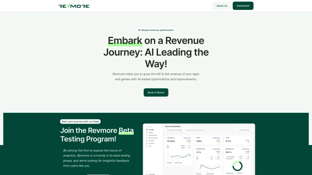 Revmore: AI-Based Revenue Optimization for IAP and IAA Features